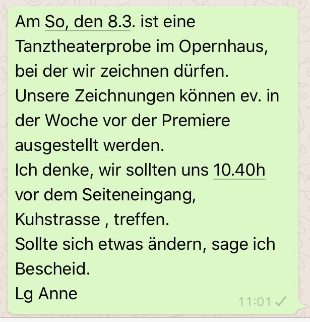 Zeichnen bei der Ballettprobe