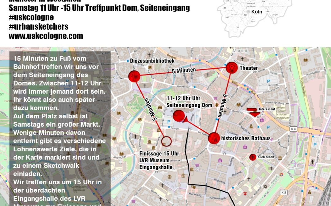 Urban Sketching Exkursion nach Münster + Sketchwalk