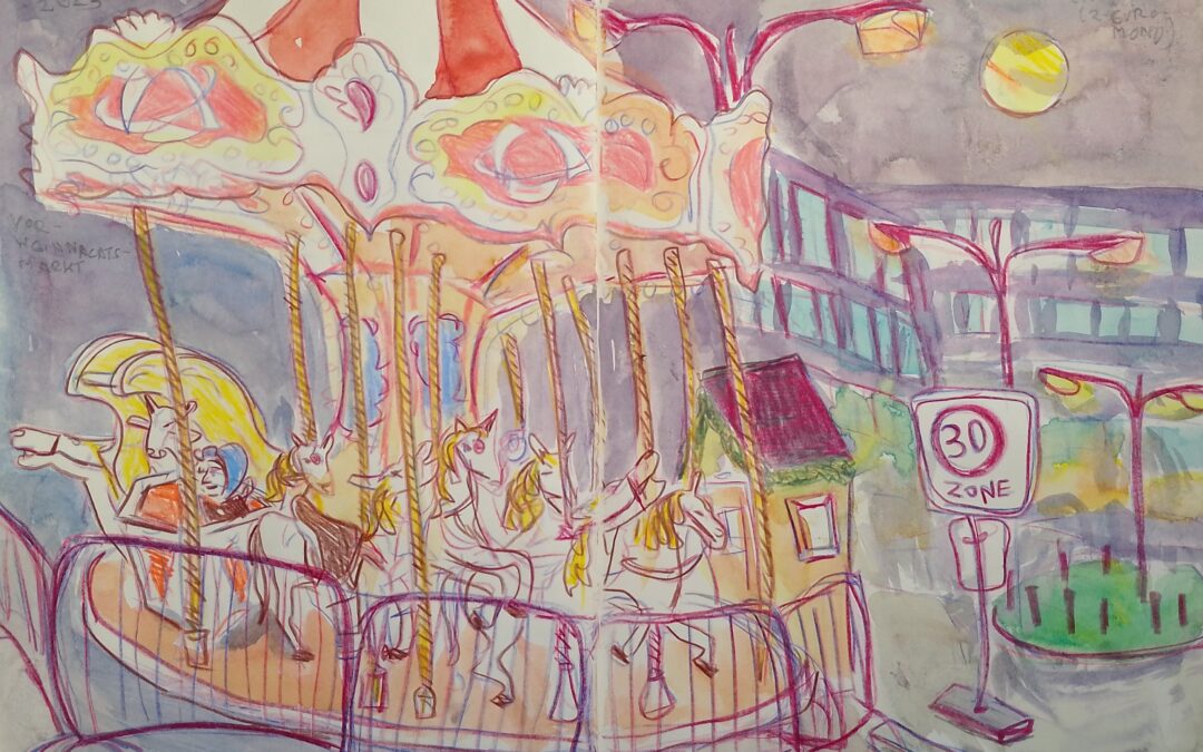 Karussell bei Mondschein